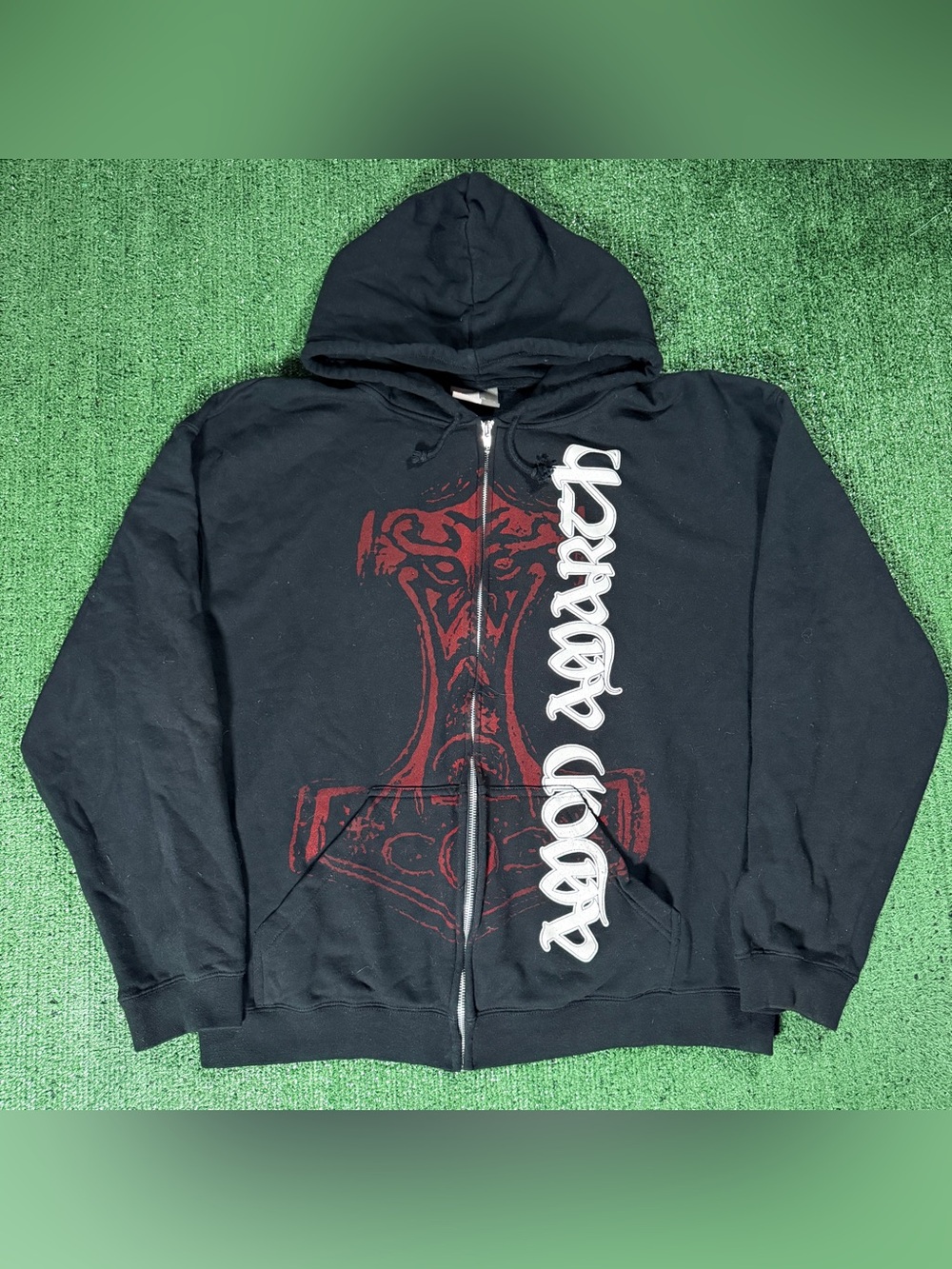 Promodoro Amon Amarth Zip Up Hoodie Size XXL Black Death Metal Band